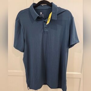 Men's All In Motion Moisture Wicking Polo No Roll Collar NWT Large Teal Green